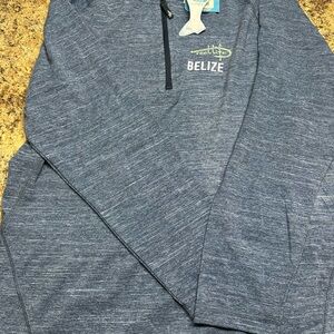 Belize Blue Zip-Up Men's Sweater
